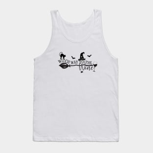 Witch Way To The Wine Funny Halloween Witch Wine Drinker Tank Top